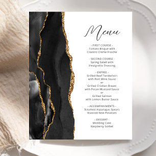 Budget Black Gold Agate Skript Hochzeitsmenü