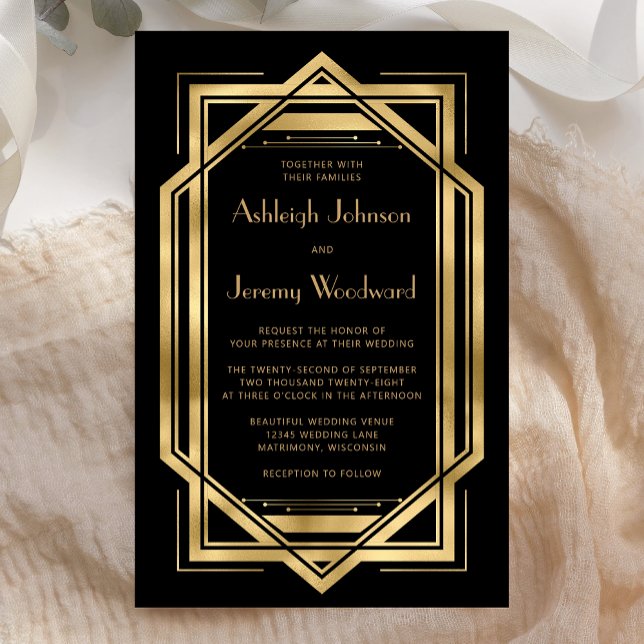 Budget Black Gold Deko Frame Vintag 1920er Hochzei (Von Creator hochgeladen)