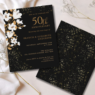 Budget Black Gold Floral 50. Hochzeitstag