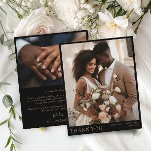 Budget Black & Gold Foto Hochzeit Vielen Dank