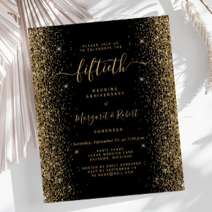 Budget Black Gold Glitzer 50-jähriges Party