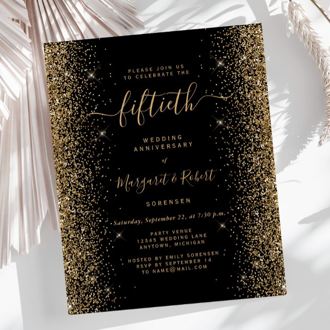 Budget Black Gold Glitzer 50-jähriges Party (Von Creator hochgeladen)