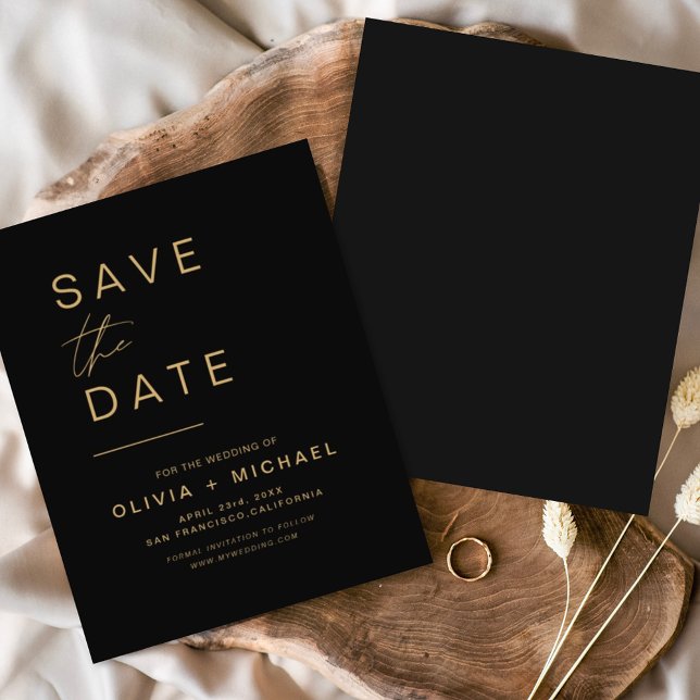 Budget Black Gold Save the Date Elegant (Von Creator hochgeladen)