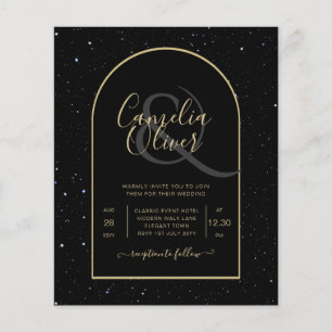 BUDGET BLACK GOLD Starry Night Wedding EINLADEN Flyer