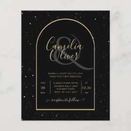 BUDGET BLACK GOLD Starry Night Wedding EINLADEN Flyer