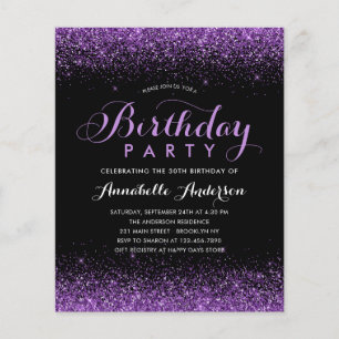 Budget Black Lila Plum Glitzer jedes Lebensjahres