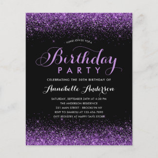 Budget Black Lila Plum Glitzer jedes Lebensjahres