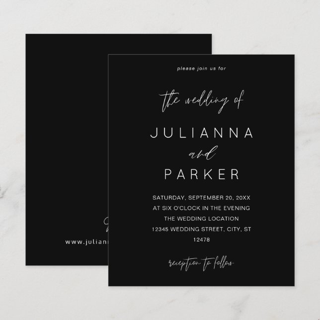Budget Black MOD Calligraphy Wedding (Vorne/Hinten)