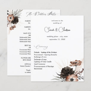 Budget Black&NaturalFloral Boho Wedding Programm 2