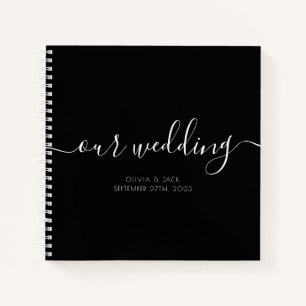Budget Black Our Wedding Script Gästebuch Notizbuch