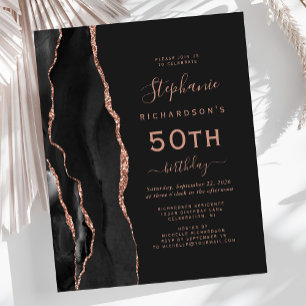 Budget Black Rose Gold Achat Dunkel 50. Geburtstag