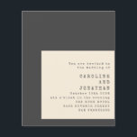 Budget Black-Schrift Typografy Wedite<br><div class="desc">Budget Schreibmaschine Typografie Schwarz und Weiß Hochzeit Einladung mit UAWG Website Details.</div>