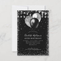 Budget Black Silver Glitzer Balloon Beleuchtung Ge