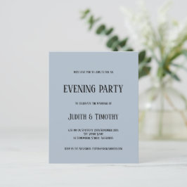 Budget Black Text Dusty Blue Abend Party laden
