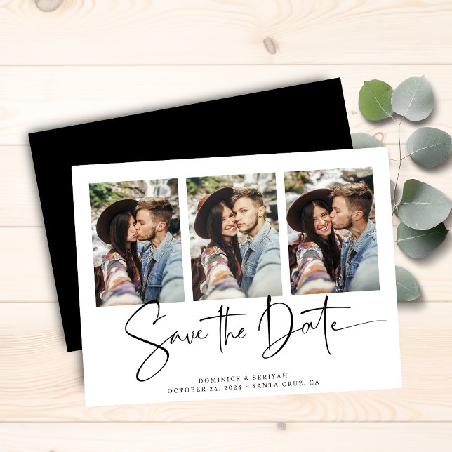 Budget Black Typografy Wedding Save the Date (Budget Black Typography Wedding Save the Date Card)