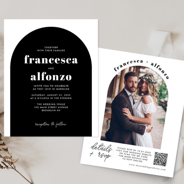 Budget Black UAWG QR Code Retro Foto Hochzeit (Von Creator hochgeladen)