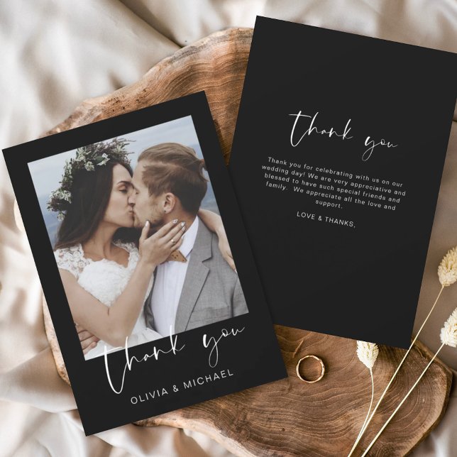 Budget Black Wedding Dankeschön Karte (Von Creator hochgeladen)