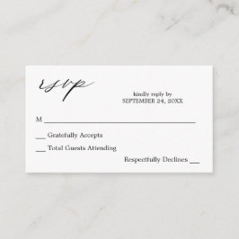 Budget Black & White Calligrafy 2 no Meal UAWG Begleitkarte
