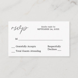 Budget Black & White Calligrafy 3 UAWG no Meal Begleitkarte