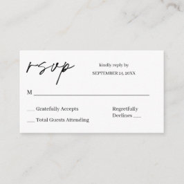 Budget Black & White Calligrafy 8 UAWG no Meal Begleitkarte