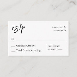Budget Black & White Calligraphy 10 No Meal UAWG Begleitkarte