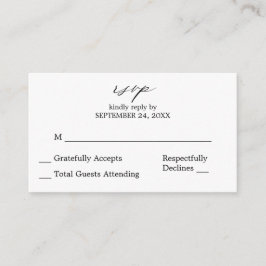Budget Black & White Calligraphy 2SM No Meal UAWG Begleitkarte