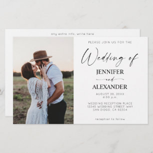 Budget Black & White Calligraphy Einfache Hochzeit