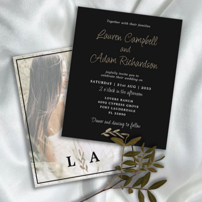 Budget Black & White Classy Einladung (Von Creator hochgeladen)