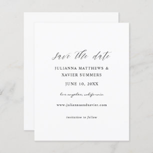 Budget Black & White Elegant Save the Date