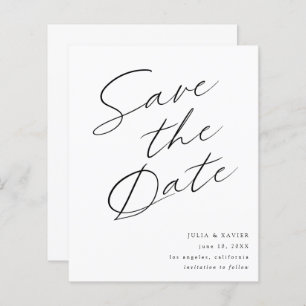 Budget Black & White Elegant Save the Date V4