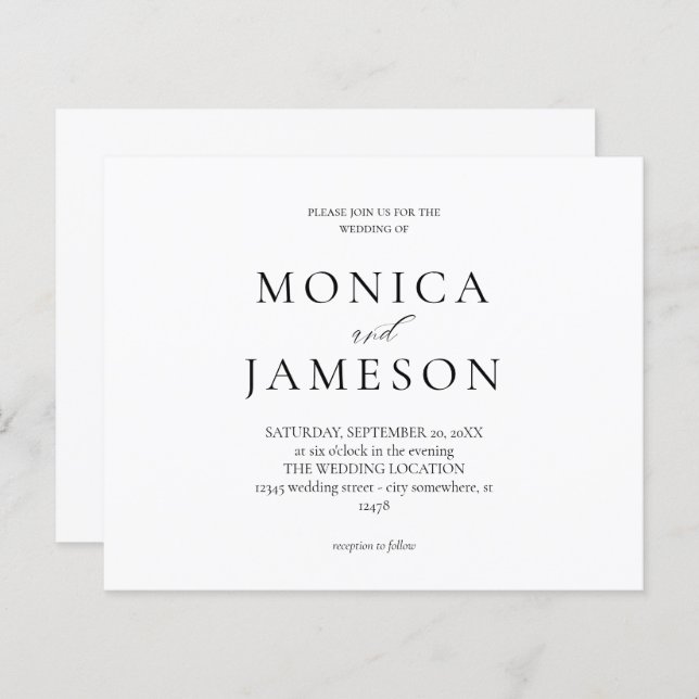 Budget Black & White Moderne Hochzeit 2 (Vorne/Hinten)