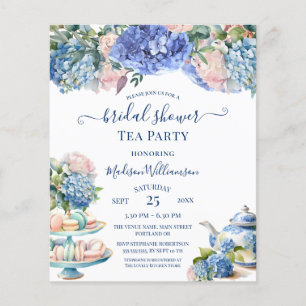 Budget Blau Hortensien Brautparty-Tea QR-Code