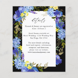 Budget Blau Lila und Gelb Blumendetails - Schwarz Flyer