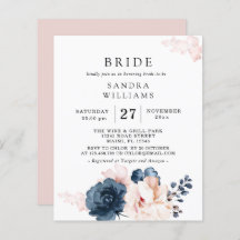 Budget Blau, Rosa Brautparty Flayer