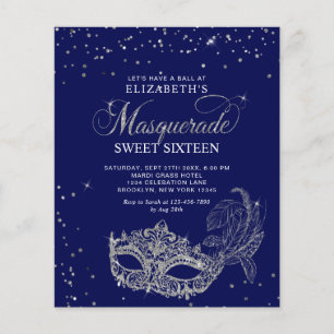 BUDGET Blau Silber Foto Maskenball Sweet 16