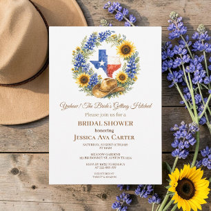 Budget Blaue Bonnet Sonnenblume Brautparty Einladung