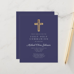 Budget-blaue religiöse Kreuz-Jungen-Erstkommunion