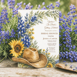 Budget Blaues Bonnet Sonnenblume Brautparty Einladung