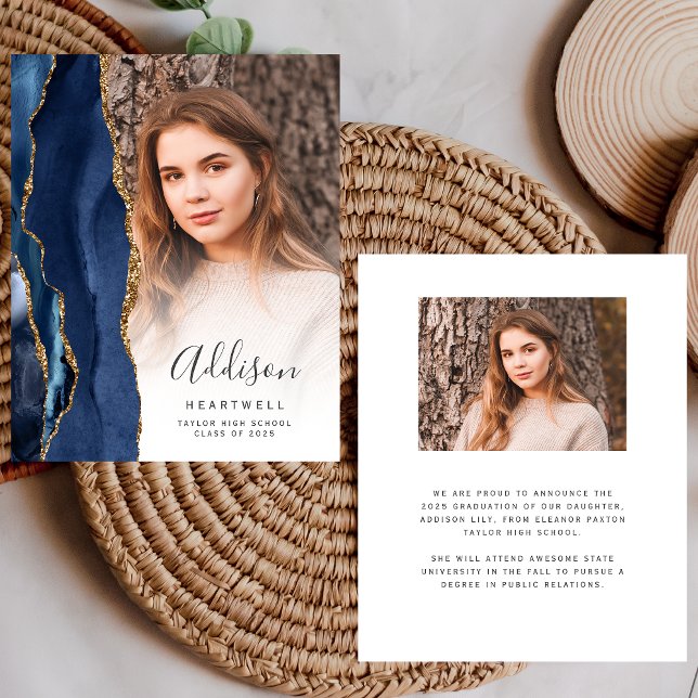 Budget Blue Agate Foto Abschluss Ankündigung (Von Creator hochgeladen)