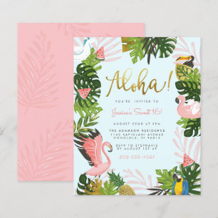 Budget Blue Aloha Hawaii Tropical Gold Geburtstag