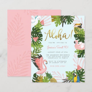 Budget Blue Aloha Hawaii Tropical Gold Geburtstag