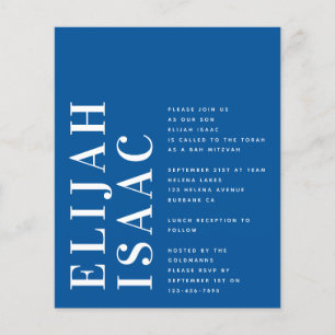 Budget Blue Bah Mitzvah Einladung