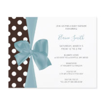 Budget Blue Bow Boy Baby Shower Einladungen