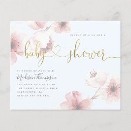 Budget Blue Cherry Blossom Floral Baby Dusche