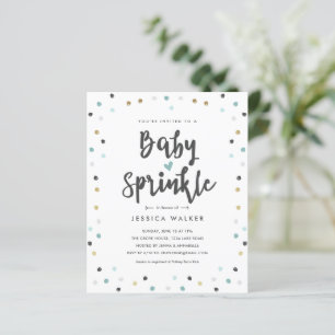 Budget Blue Confetti Typ Baby Sprinkle Einladung