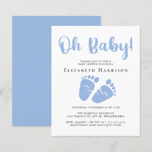 Budget Blue Feet Boy Baby Dusche Einladung