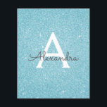 Budget Blue Glitzer 16 . Geburtstag Birthday Flyer<br><div class="desc">Budget Blue Sparkle Glitzer 16 . Geburtstag Monogram Name und Initial Birthday Party Einladung. Diese Einladung ist ideal für die Sparkle Glitzer Sweet 16 Geburtstagsparty,  die in Aquamarin oder Aqua Blue feiern möchten.</div>