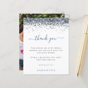 Budget Blue Glitzer Foto Brautparty Danke