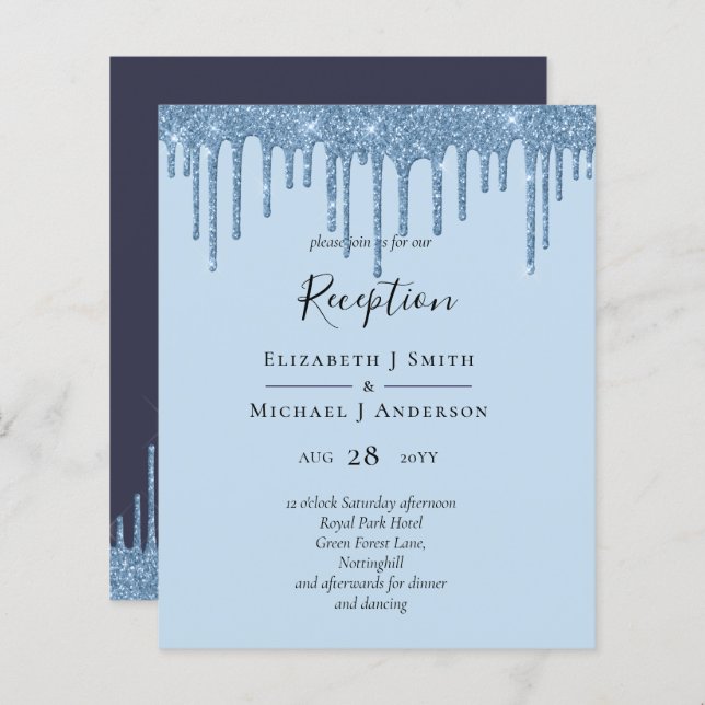 BUDGET Blue Glitzer Hochzeitsempfang (Vorne/Hinten)