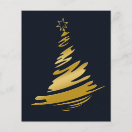 Budget Blue Gold Weihnachtsbaum Weihnachtskarte